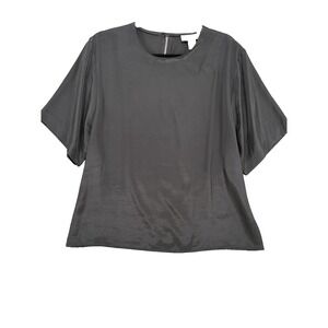 dark academia slouchy Vintage Alyssa Carr Black Women's Career Blouse Size 16